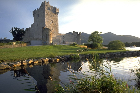 This is Ross Castle, courtesy of the Internet. When we were there, that lake was full of ducks, swans, and traditional wooden boats, adding to the idyllic feel. 