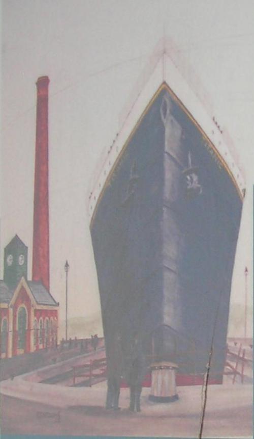 Apparently, the dry dock only held the bottom three or four decks of the Titanic.